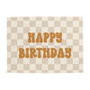 {Gold & Beige Check} Happy Birthday Banner
