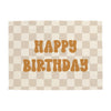{Gold & Beige Check} Happy Birthday Banner
