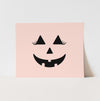 {Pink} Pumpkin Face Art Print