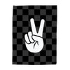 Peace Sign Banner - Hunny Prints x @jassn2 {Grey + Black Check}