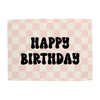 {Black & Pink Check} Happy Birthday Banner