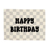 {Black & Grey Check} Happy Birthday Banner