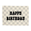 {Black & Grey Check} Happy Birthday Banner